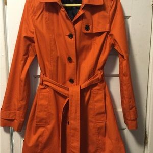 Bold orange Banana Republic trenchcoat, sz M